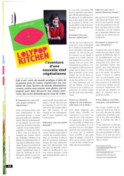 Article dans AlternativesVegetariennes dec 2013